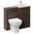 Napoli 390 Brown Oak 1000mm 2 Drawer Vanity Unit Toilet Suite with Glide Basin Left Hand View thumbnail