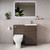Napoli 390 Brown Oak 1000mm 2 Drawer Vanity Unit Toilet Suite with Glide Basin Lifestyle Image thumbnail