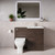 Napoli 460 Brown Oak 1100mm 2 Door Vanity Unit Toilet Suite with Glide Basin Lifestyle Image thumbnail