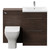 Napoli 460 Brown Oak 1100mm 2 Drawer Vanity Unit Toilet Suite with Glide Basin Front View thumbnail