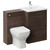 Napoli 460 Brown Oak 1100mm 2 Drawer Vanity Unit Toilet Suite with Glide Basin Left Hand View thumbnail
