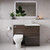 Napoli 460 Brown Oak 1100mm 2 Drawer Vanity Unit Toilet Suite with Glide Basin Lifestyle Image thumbnail