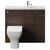 Napoli 250 Brown Oak 1000mm 2 Door Vanity Unit Toilet Suite with Square Silvo Basin Front View thumbnail