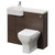 Napoli 250 Brown Oak 1000mm 2 Door Vanity Unit Toilet Suite with Left Hand Round Rico Semi Recessed Basin Right Hand View thumbnail