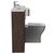 Napoli 250 Brown Oak 1000mm 2 Door Vanity Unit Toilet Suite with Left Hand Round Rico Semi Recessed Basin Side View thumbnail