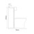 Napoli 250 Brown Oak 1000mm 2 Door Vanity Unit Toilet Suite with Left Hand Round Rico Semi Recessed Basin Side on Dimensions thumbnail