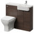 Napoli 250 Brown Oak 1000mm 2 Door Vanity Unit Toilet Suite with Right Hand Round Rico Semi Recessed Basin Right Hand View thumbnail