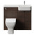 Napoli 250 Brown Oak 1000mm 2 Door Vanity Unit Toilet Suite with Right Hand Round Rico Semi Recessed Basin Front View thumbnail
