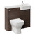 Napoli 250 Brown Oak 1000mm 2 Door Vanity Unit Toilet Suite with Right Hand Round Rico Semi Recessed Basin Left Hand View thumbnail