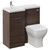 Napoli 390 Brown Oak 900mm Single Door Vanity Unit Toilet Suite with Left Hand Square Lucia Basin Left Hand View thumbnail