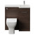 Napoli 390 Brown Oak 900mm Single Door Vanity Unit Toilet Suite with Right Hand Square Lucia Basin Front View thumbnail