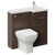 Napoli 390 Brown Oak 900mm Single Door Vanity Unit Toilet Suite with Right Hand Square Lucia Basin Left Hand View thumbnail