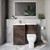 Napoli 390 Brown Oak 1000mm 2 Drawer Vanity Unit Toilet Suite with Left Hand Square Lucia Basin Lifestyle Image thumbnail