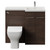 Napoli 390 Brown Oak 1000mm 2 Door Vanity Unit Toilet Suite with Right Hand Square Lucia Basin Front View thumbnail