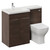 Napoli 460 Brown Oak 1100mm 2 Door Vanity Unit Toilet Suite with Left Hand Square Lucia Basin Left Hand View thumbnail