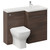 Napoli 460 Brown Oak 1100mm 2 Drawer Vanity Unit Toilet Suite with Right Hand Square Lucia Basin Left Hand View thumbnail