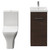 Napoli 390 Brown Oak 400mm Single Door Vanity Unit and Kingston Toilet Suite with Glide Basin Front View thumbnail