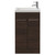 Napoli 250 Brown Oak 500mm 2 Door Vanity Unit with Square Silvo Basin Front View