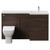 Napoli 390 Brown Oak 1500mm 2 Drawer Vanity Unit Toilet Suite with Right Hand Square Lucia Basin Front View thumbnail