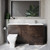 Napoli 390 Brown Oak 1500mm 2 Drawer Vanity Unit Toilet Suite with Right Hand Square Lucia Basin Lifestyle Image thumbnail