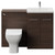 Napoli 390 Cento Brown Oak 1200mm 2 Door Vanity Unit Toilet Suite with Glide Basin Front View thumbnail