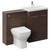 Napoli 390 Cento Brown Oak 1200mm 2 Door Vanity Unit Toilet Suite with Glide Basin Left Hand View thumbnail