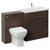 Napoli 390 Cento Brown Oak 1400mm 2 Drawer Vanity Unit Toilet Suite with Glide Basin Left Hand View thumbnail