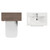 Napoli 390 Cento Brown Oak 1200mm Wall Mounted 2 Drawer Vanity Unit and Toilet Suite with Glide Basin Top View thumbnail