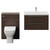 Napoli 390 Cento Brown Oak 1400mm Wall Mounted 2 Drawer Vanity Unit and Toilet Suite with Glide Basin Front View