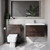 Napoli 390 Cento Brown Oak 1400mm Wall Mounted 2 Drawer Vanity Unit and Toilet Suite with Glide Basin Lifestyle Image thumbnail