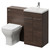 Napoli 390 Cento Brown Oak 1100mm 2 Door Vanity Unit Toilet Suite with Glide Basin Right Hand View thumbnail