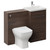 Napoli 390 Cento Brown Oak 1100mm 2 Drawer Vanity Unit Toilet Suite with Glide Basin Left Hand View thumbnail