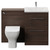 Napoli 460 Cento Brown Oak 1200mm 2 Drawer Vanity Unit Toilet Suite with Glide Basin Front View thumbnail