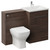 Napoli 460 Cento Brown Oak 1200mm 2 Drawer Vanity Unit Toilet Suite with Glide Basin Left Hand View thumbnail