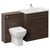 Napoli 460 Cento Brown Oak 1400mm 2 Drawer Vanity Unit Toilet Suite with Glide Basin Left Hand View thumbnail