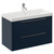 Napoli 390 Deep Blue 800mm Wall Mounted 2 Drawer Vanity Unit with Rimini Basin Left Hand View thumbnail