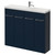 Napoli 250 Deep Blue 1000mm 4 Door Vanity Unit with Square Silvo Basin Right Hand View thumbnail