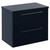 Napoli 390 Deep Blue 600mm Wall Mounted 2 Drawer Vanity Unit for Countertop Basins Left Hand View