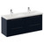 Napoli 390 Deep Blue 1200mm Wall Mounted 4 Drawer Vanity Unit with Double Glide Basins Left Hand View