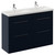 Napoli 390 Deep Blue 1200mm 4 Drawer Vanity Unit with Double Glide Basins Left Hand View