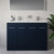 Napoli 390 Deep Blue 1200mm 4 Door Vanity Unit with Double Lucia Basins Lifestyle Image thumbnail