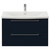 Napoli 390 Deep Blue 800mm Wall Mounted 2 Drawer Vanity Unit with Arc Basin Front View thumbnail