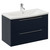 Napoli 390 Deep Blue 800mm Wall Mounted 2 Drawer Vanity Unit with Arc Basin Left Hand View thumbnail
