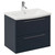 Napoli 390 Deep Blue 600mm Wall Mounted 2 Drawer Vanity Unit with Arc Basin Left Hand View thumbnail