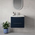 Napoli 390 Deep Blue 600mm Wall Mounted 2 Drawer Vanity Unit with Arc Basin Lifestyle Image thumbnail