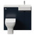 Napoli 250 Deep Blue 1000mm 2 Door Vanity Unit Toilet Suite with Right Hand Square Rico Semi Recessed Basin Front View thumbnail