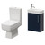 Napoli Cube Deep Blue 400mm Single Door Wall Mounted Vanity Unit and Toilet Suite with Align Basin Right Hand View thumbnail