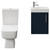 Napoli Cube Deep Blue 400mm Single Door Wall Mounted Vanity Unit and Toilet Suite with Align Basin Front View thumbnail