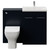 Napoli 390 Deep Blue 1100mm 2 Door Vanity Unit Toilet Suite with Glide Basin Front View