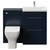 Napoli 390 Deep Blue 1100mm 2 Drawer Vanity Unit Toilet Suite with Glide Basin Front View thumbnail